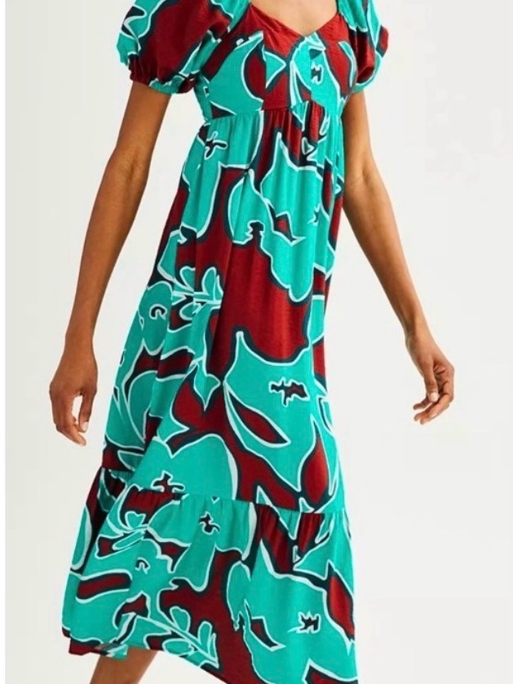 Nine West Turquoise & Dark Brown Maxi Dress